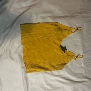 yellow ribbed crop cami